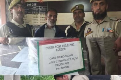 Anti-Drug Enforcement Drive Continues in Sopore under Nasha Mukt Jammu & Kashmir Abhiyaan; Chronic Bootlegger/Drug Peddler Arrested