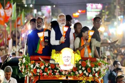 PM Modi’s Roadshow Draws Massive Crowds In Thiruvananthapuram