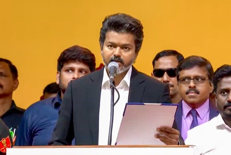 Actor-Turned-Politician C. Joseph Vijay Sworn In As Tamil Nadu Chief Minister