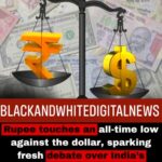 The Indian rupee settled at a record low of 96.35 against the US dollar, marking its weakest closing level ever.