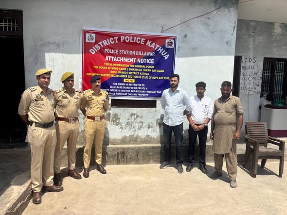 J&K Police Kathua Attaches Property Worth ₹35.85 Lakh of Alleged Drug Peddler in Billawar
