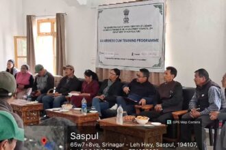 On 23rd May 2026, the Department of Horticulture organized a one-day Training-cum-Farmers Awareness Programme at Horticulture Farm Saspol for the farmers of Saspol, Alchi, Likir, Hemis Shukpachan, Gera, Mangu and Ulley villages. More than 100 farmers participated in the programme.
