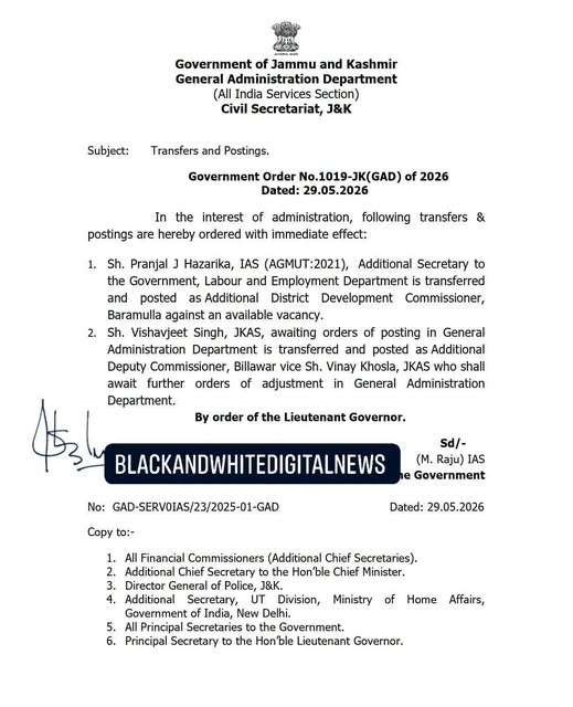 Transfer Posting of IAS and KAS officers ...