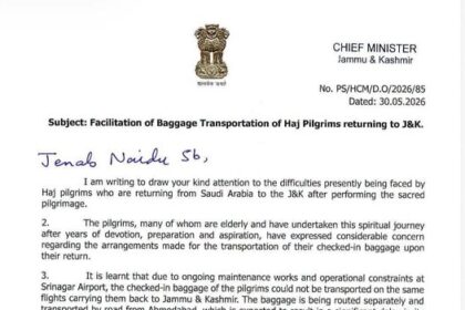 J&K UT || CM Omar Abdullah has written to Union Civil Aviation Minister Ram Mohan Naidu (@RamMNK),