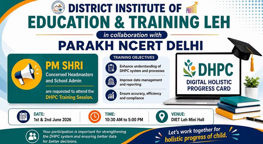 First Day of Two-Day Online Hands-on Training on Digital Holistic Progress Card (DHPC) Successfully Conducted for PM SHRI Schools of UT Ladakh