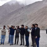 DC Nubra Inspects 220 KV Diskit-Phyang Transmission Line at T-morh and Tsati, Nubra.
