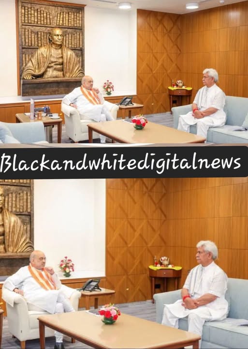 LG Manoj Sinha met Hon’ble Union Home Minister Amit Shah in Delhi .