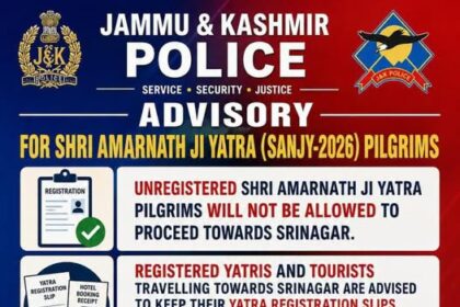 Jammu and Kashmir Police issued advisory regarding Amarnath Nath ji Yatra
