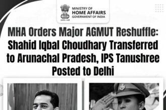 MHA Orders Major AGMUT Reshuffle: Shahid Iqbal Choudhary Transferred to Arunachal Pradesh, IPS Tanushree Posted to Delhi