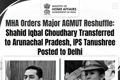 MHA Orders Major AGMUT Reshuffle: Shahid Iqbal Choudhary Transferred to Arunachal Pradesh, IPS Tanushree Posted to Delhi