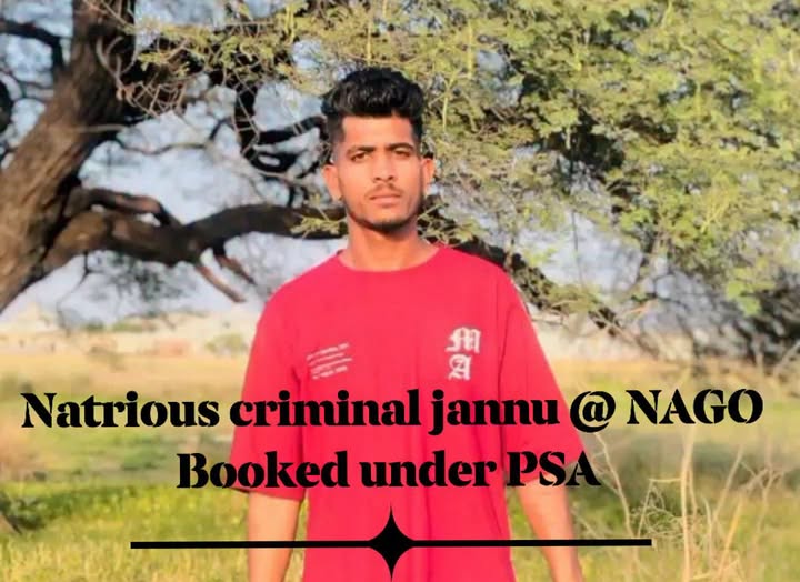Notorious Criminal Jannu Alias Nago Detained Under PSA, Lodged in Jail by RS Pura Police