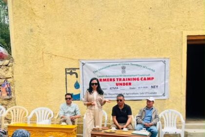 The Agriculture Department, Leh, organized a Farmer Awareness and Training Camp at Ney Village on 15 July 2026 to promote sustainable agricultural practices and improve farmers’ knowledge of various government initiatives and modern farming technologies.