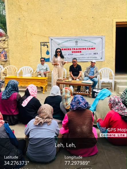 The Agriculture Department, Leh, organized a Farmer Awareness and Training Camp at Ney Village on 15 July 2026 to promote sustainable agricultural practices and improve farmers’ knowledge of various government initiatives and modern farming technologies.