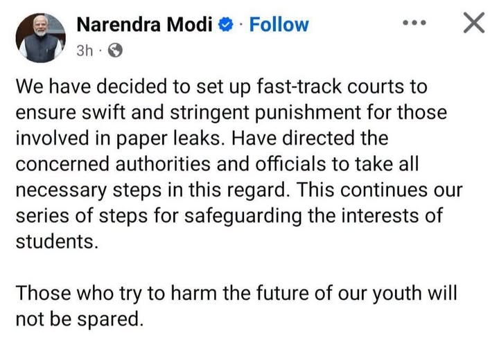 Prime Minister Narendra Modi announced that the government will establish fast-track courts to ensure speedy trials and strict punishment for those involved.