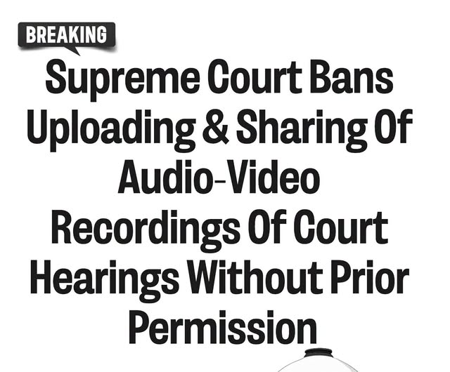 The Supreme Court on Friday passed an interim order prohibiting the extraction, editing, dissemination, reposting, uploading or monetisation of audio and video recordings of judicial proceedings on social media and other digital platforms without prior permission from the concerned court.