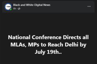 National Conference Directs all MLAs, MPs to Reach Delhi by July 19th..