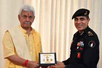 Major General Mukesh Bhanwala, Inspector General (Operations) of the National Security Guard, called on Lieutenant Governor Manoj Sinha .