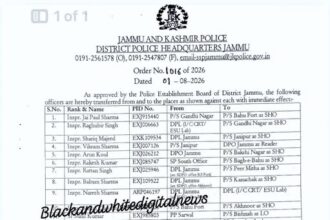 Jammu District: Transfers and Postings of Station House Officers (SHOs)