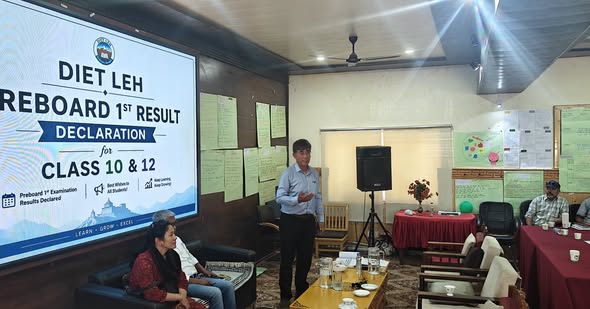 Review Meeting on Pre-Board Results and SamagraShiksha Progress Held at DIET Leh