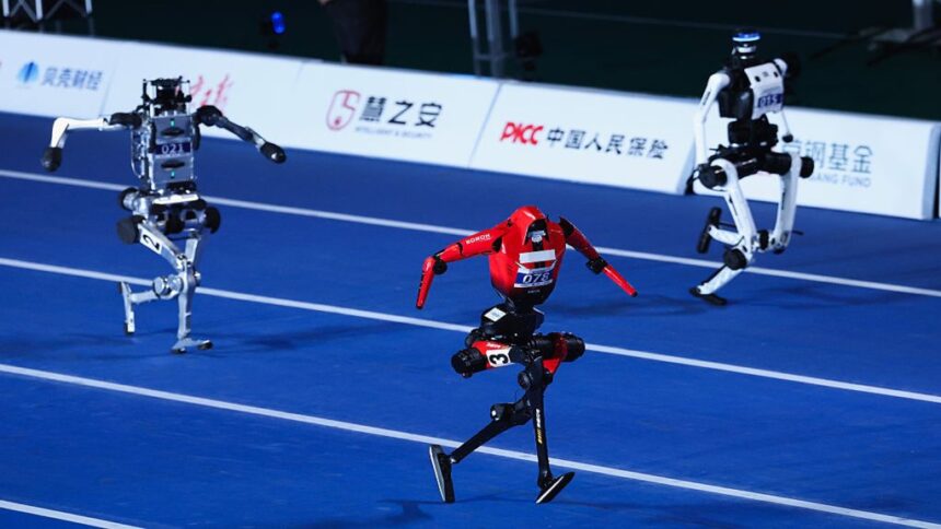 Chinese Humanoid Robots Smash Human Records In 100m Sprint And High Jump At Beijing Robot Games