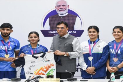 Sports Minister Mandaviya Felicitates CWG 2026 Medallists, Urges Athletes To Mentor Future Champions