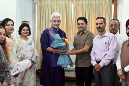 A delegation of senior officers recently inducted into the Indian Administrative Service (IAS )called on Lieutenant Governor Manoj Sinha.