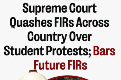 The Supreme Court today ordered that the FIRs registered across the country, in any State or Union Territory, over the student protests held between July 20 to July 25, should not be pursued or investigated and must be treated as closed for all intents and purposes.