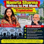 Namrta Sharma Writes to PM Modi, Seeks Urgent Intervention in Jammu University Contractual Faculty Crisis