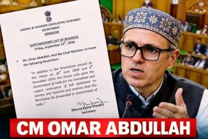 CM Omar Abdullah to move Resolution in J&K Assembly Urging the Government of India to Restore Full Statehood to Jammu & Kashmir.