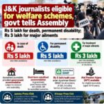 J&K Government has informed the Legislative Assembly that journalists are eligible for various welfare benefits,