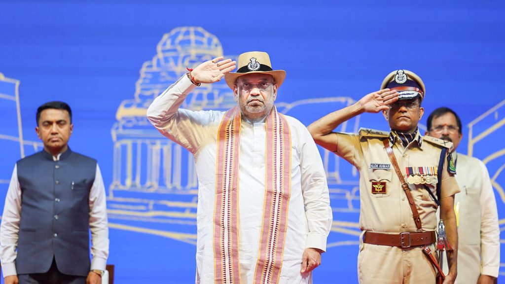Amit Shah Presents President’s Colour To Goa Police, Lauds Service And Policing Reforms