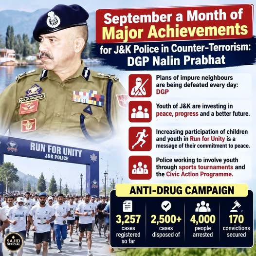 DGP Nalin Prabhat Highlights September Achievements of J&K Police