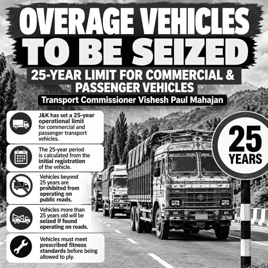 Overage Commercial Vehicles to Face Strict Action in J&K