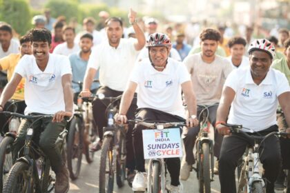 Mansukh Mandaviya Leads 5.5-Km Cycle Rally In Varanasi, Urges Youth To Embrace Fitness And Reject Drugs