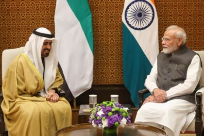 UAE’s Sheikh Theyab Bin Mohamed Bin Zayed Al Nahyan Meets PM Modi In New Delhi